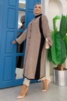 Tesettür giyim SİYAH DESENLİ DÜĞMELİ TRİKO HIRKA 9136