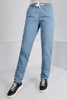 Tesettür giyim MAVİ BELİ LASTİKLİ DENİM PANTOLON 0315 