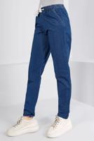 Tesettür giyim LACİVERT BELİ LASTİKLİ DENİM PANTOLON 0315 