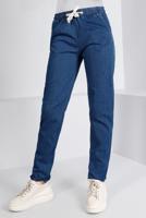 Tesettür giyim LACİVERT BELİ LASTİKLİ DENİM PANTOLON 0315 