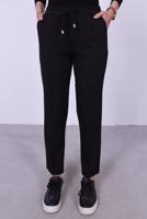 Vêtements hijab NOIR PANTALON DROIT À TAILLE ÉLASTIQUE T 10001