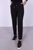 Vêtements hijab NOIR PANTALON DROIT À TAILLE ÉLASTIQUE T 10001