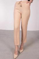 Tesettür giyim BEJ BELİ LASTİKLİ DÜZ KESİM PANTOLON T 10001