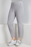 Hijab clothing GREY STRAIGHT FIT PANTS WITH ELASTIC WAIST T 10001