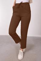 Tesettür giyim TABA BELİ LASTİKLİ DÜZ KESİM PANTOLON T 10001