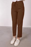 Tesettür giyim TABA BELİ LASTİKLİ DÜZ KESİM PANTOLON T 10001