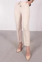 Tesettür giyim BEJ BELİ LASTİKLİ DÜZ KESİM PANTOLON T 10001