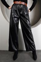 Tesettür giyim SİYAH KEMERLİ DERİ PANTOLON 6320 