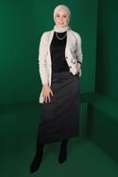 Vêtements hijab GRIS JUPE EN JEAN À BOUTONS 6502