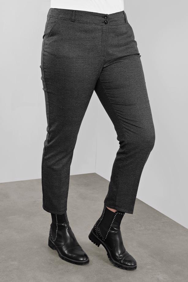 Vêtements hijab NOIR ALVİNA MOTIF À CARREAUX PANTALON TAILLE MI-HAUTE 70147 - TRENDTESETTÜR