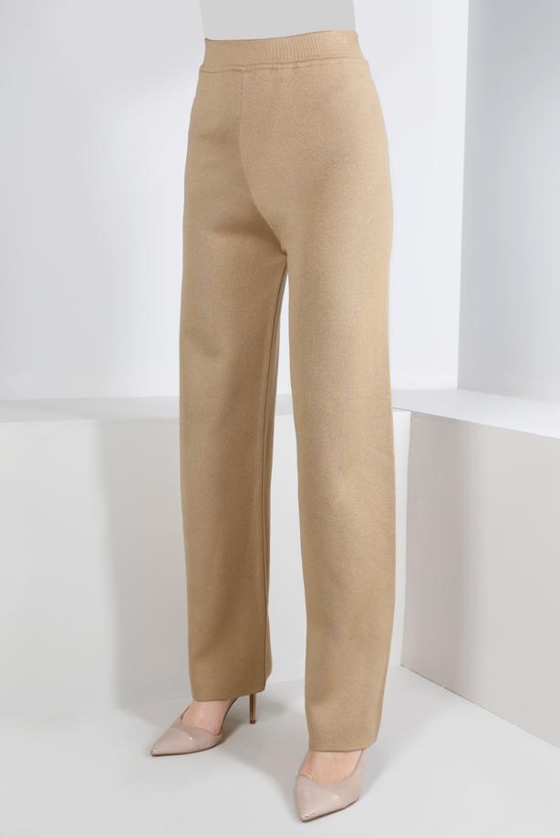 Tesettür giyim KAHVE  ALVİNA BASIC TRİKO PANTOLON 70260 - TRENDTESETTÜR
