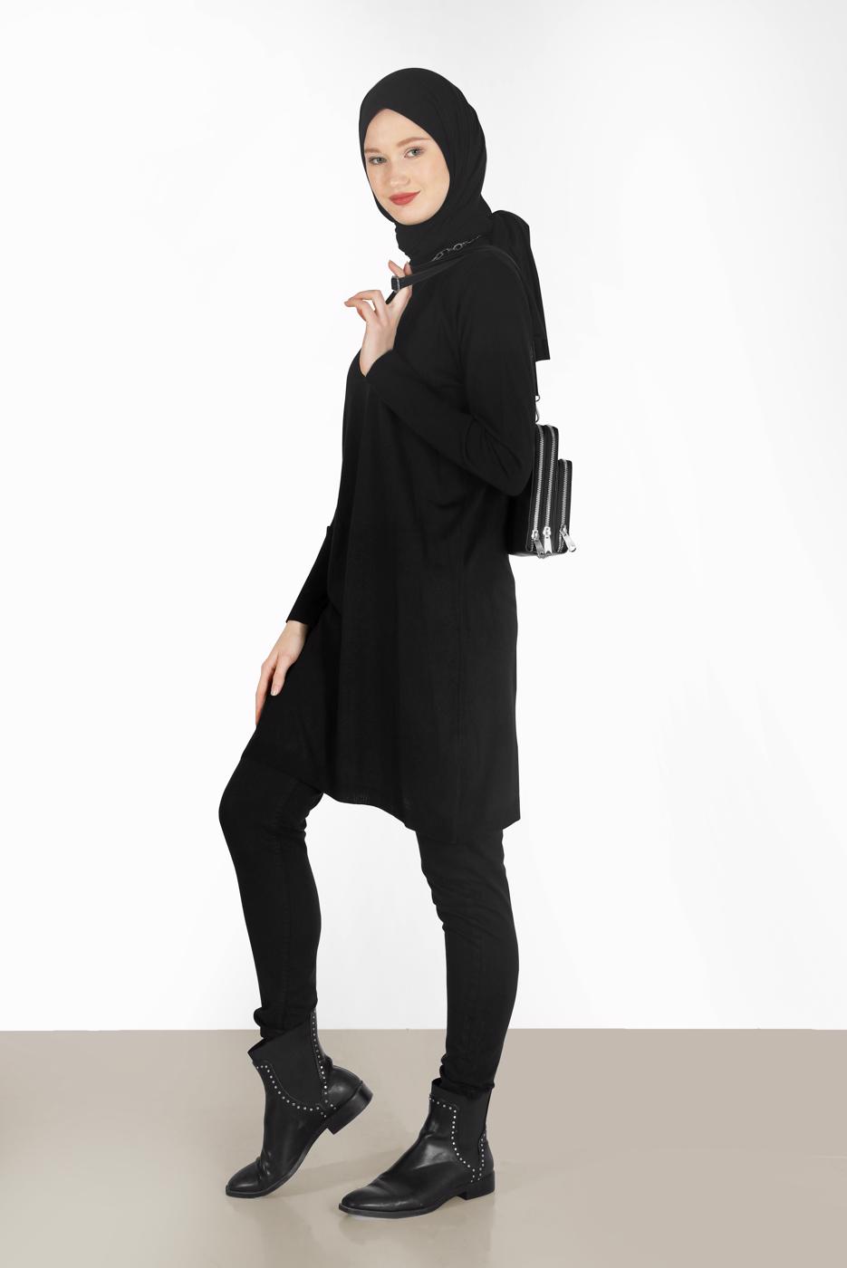Tesettür giyim SİYAH ALVİNA DAR PAÇA PANTOLON 70280 