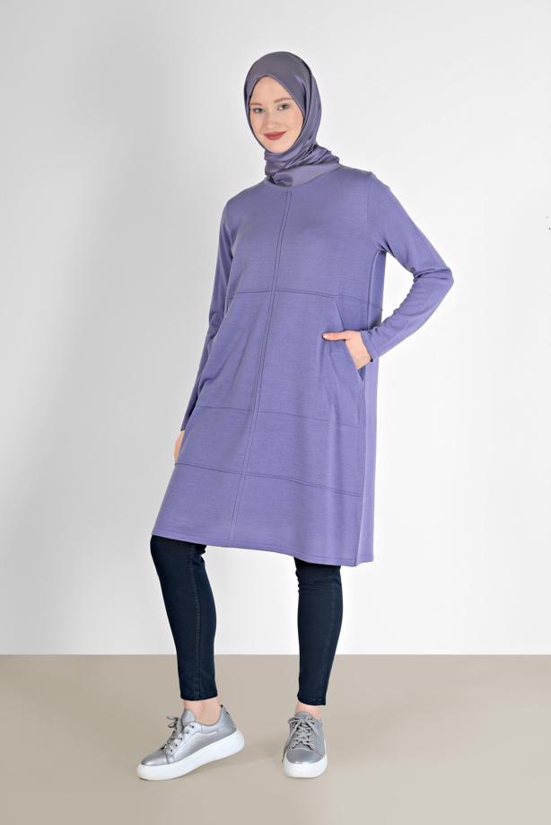 Tesettür giyim LACİVERT ALVİNA DAR PAÇA PANTOLON 70280  - TRENDTESETTÜR