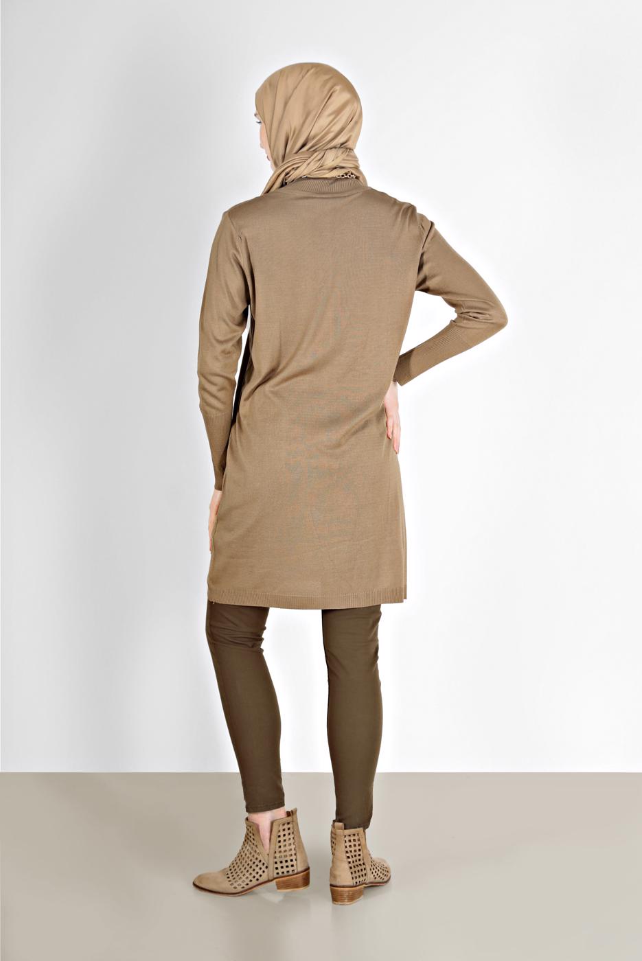 Tesettür giyim KAHVE ALVİNA DAR PAÇA PANTOLON 70280 