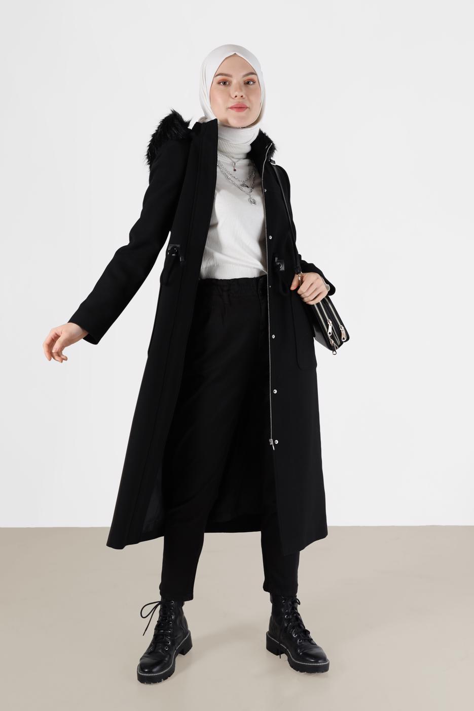 Tesettür giyim SİYAH ALVİNA DAR PAÇA PANTOLON 70281 