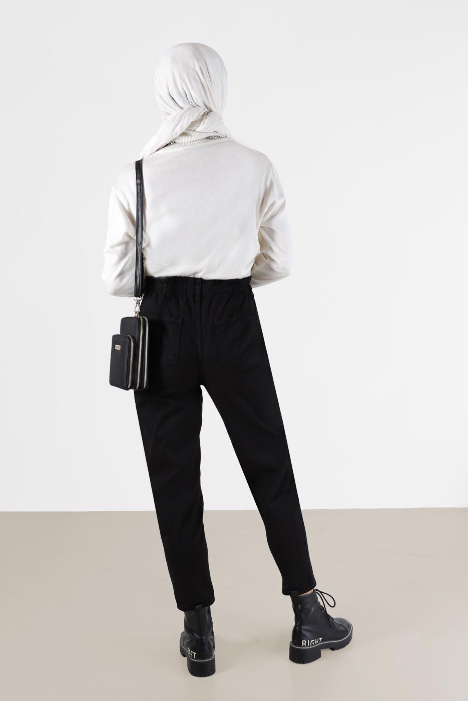 Tesettür giyim SİYAH ALVİNA DAR PAÇA PANTOLON 70281 