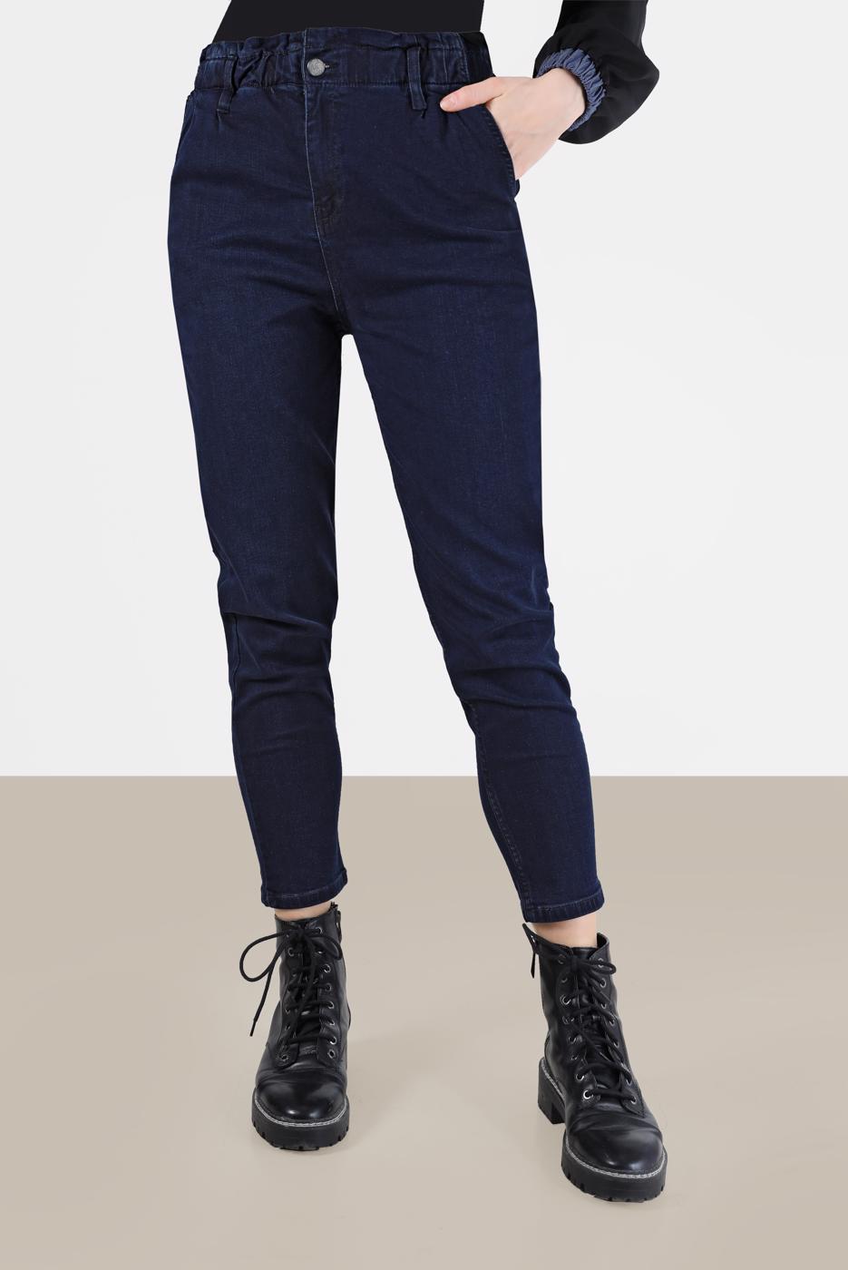 Tesettür giyim MAVİ ALVİNA DAR PAÇA PANTOLON 70283 