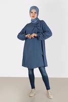 Tesettür giyim MAVİ ALVİNA DAR PAÇA PANTOLON 70284 