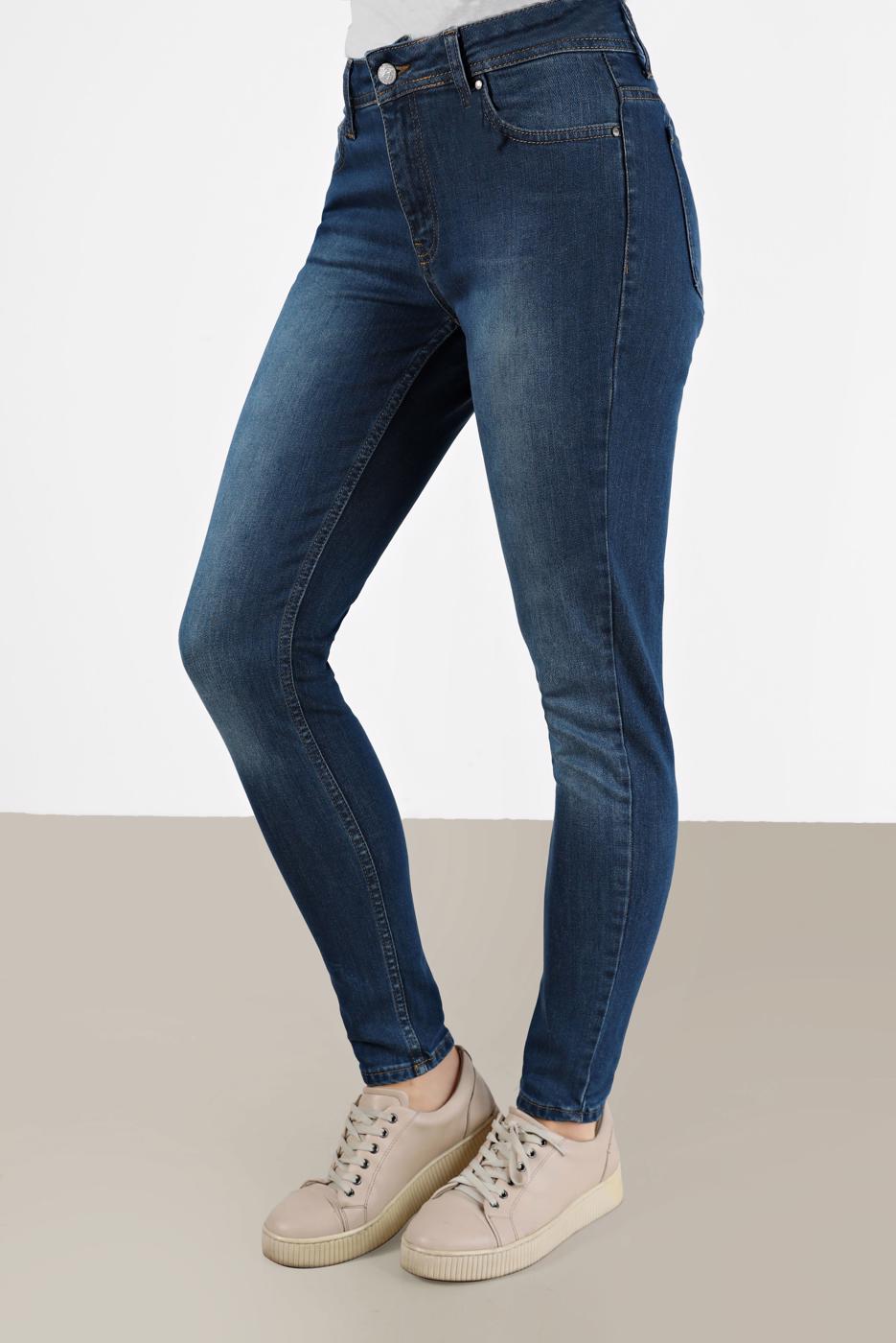 Tesettür giyim MAVİ ALVİNA DAR PAÇA PANTOLON 70284 