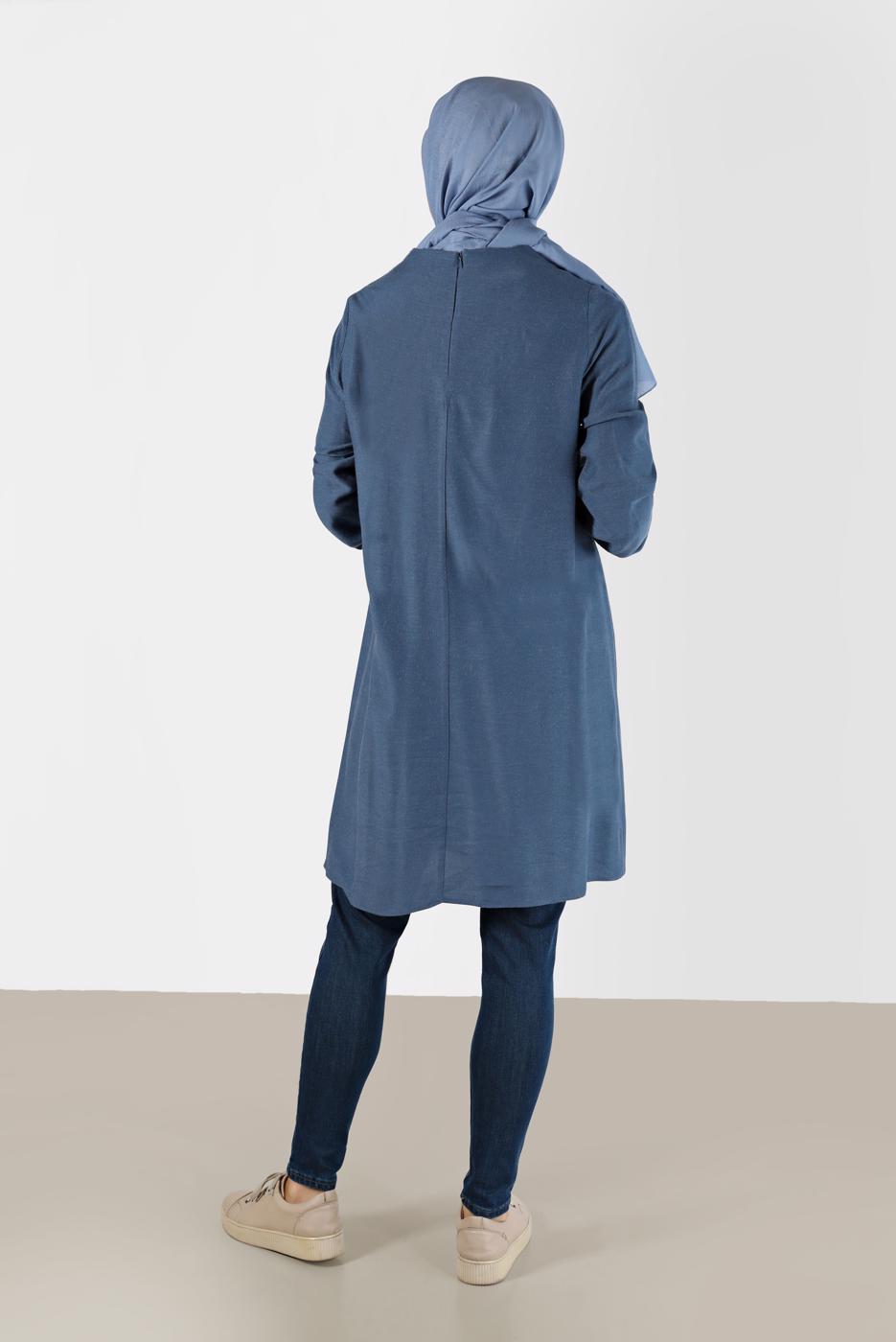 Tesettür giyim MAVİ ALVİNA DAR PAÇA PANTOLON 70284 