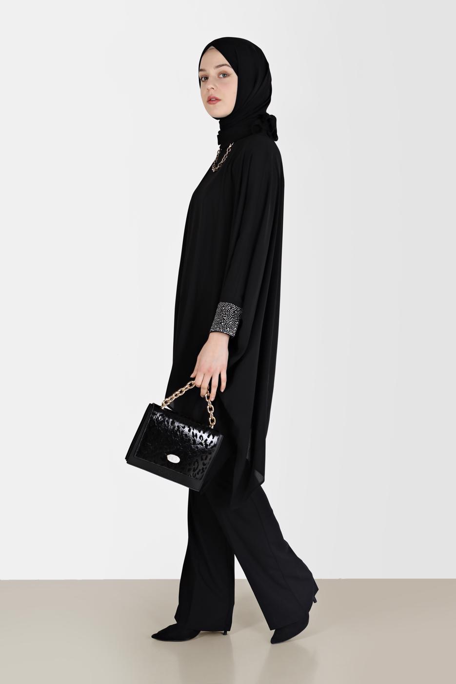 Hijab clothing BLACK ALVİNA CLASSIC CREPE TROUSERS 70306 