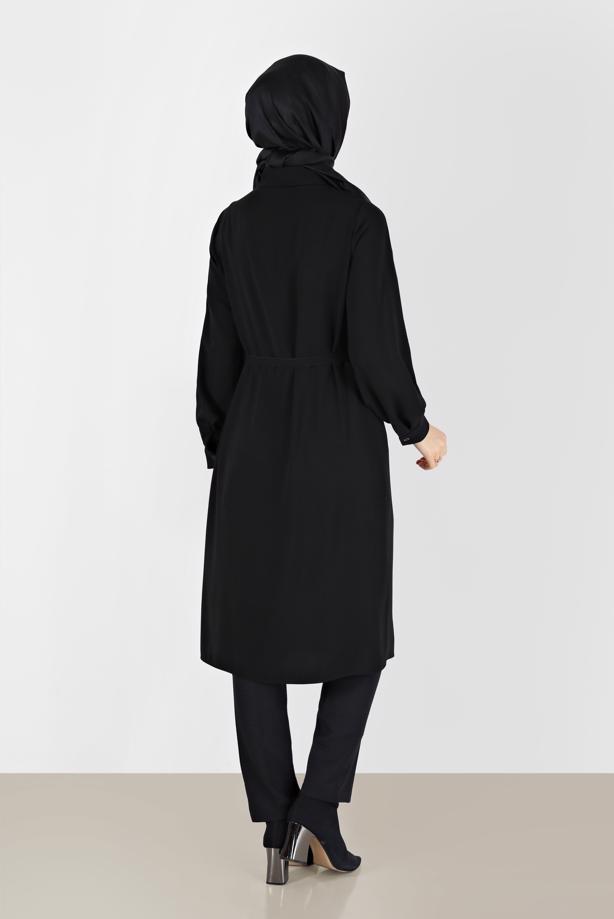 Tesettür giyim SİYAH ALVİNA DÜZ KESİM PANTOLON 70313   - TRENDTESETTÜR
