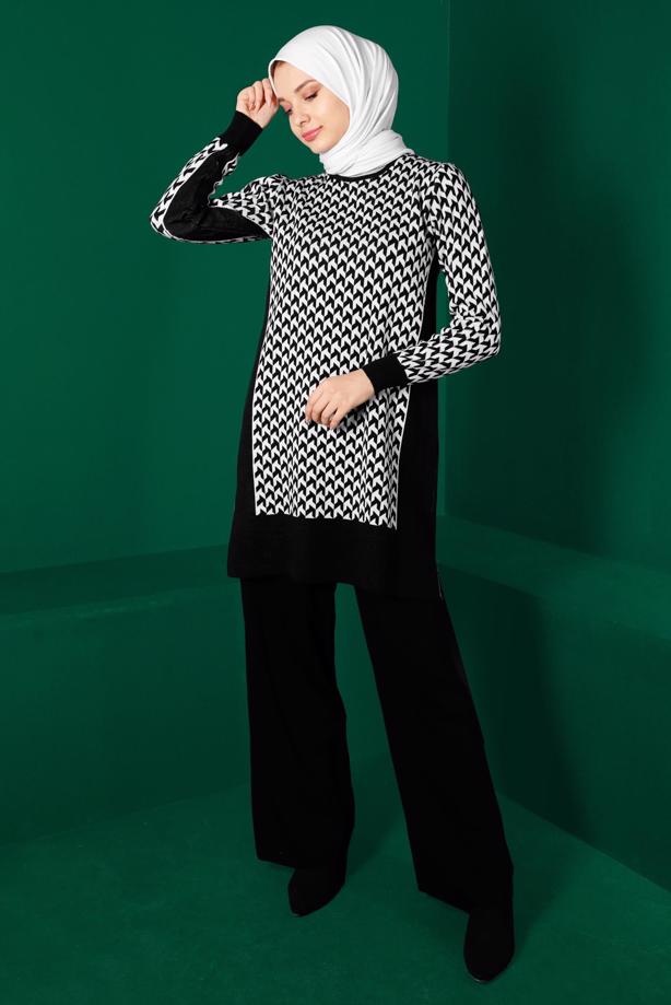 Tesettür giyim SİYAH ALVİNA TRİKO PANTOLON T 70431 - TRENDTESETTÜR