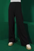 Tesettür giyim SİYAH ALVİNA FİTİLLİ TRİKO PANTOLON T 70432