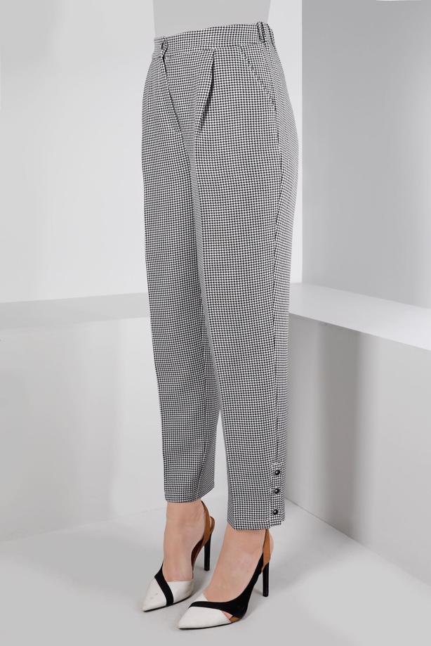 Tesettür giyim  ALVİNA KAZAYAĞI DESENLİ PANTOLON T 70437 - TRENDTESETTÜR