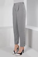 Tesettür giyim SİYAH ALVİNA KAZAYAĞI DESENLİ PANTOLON T 70437