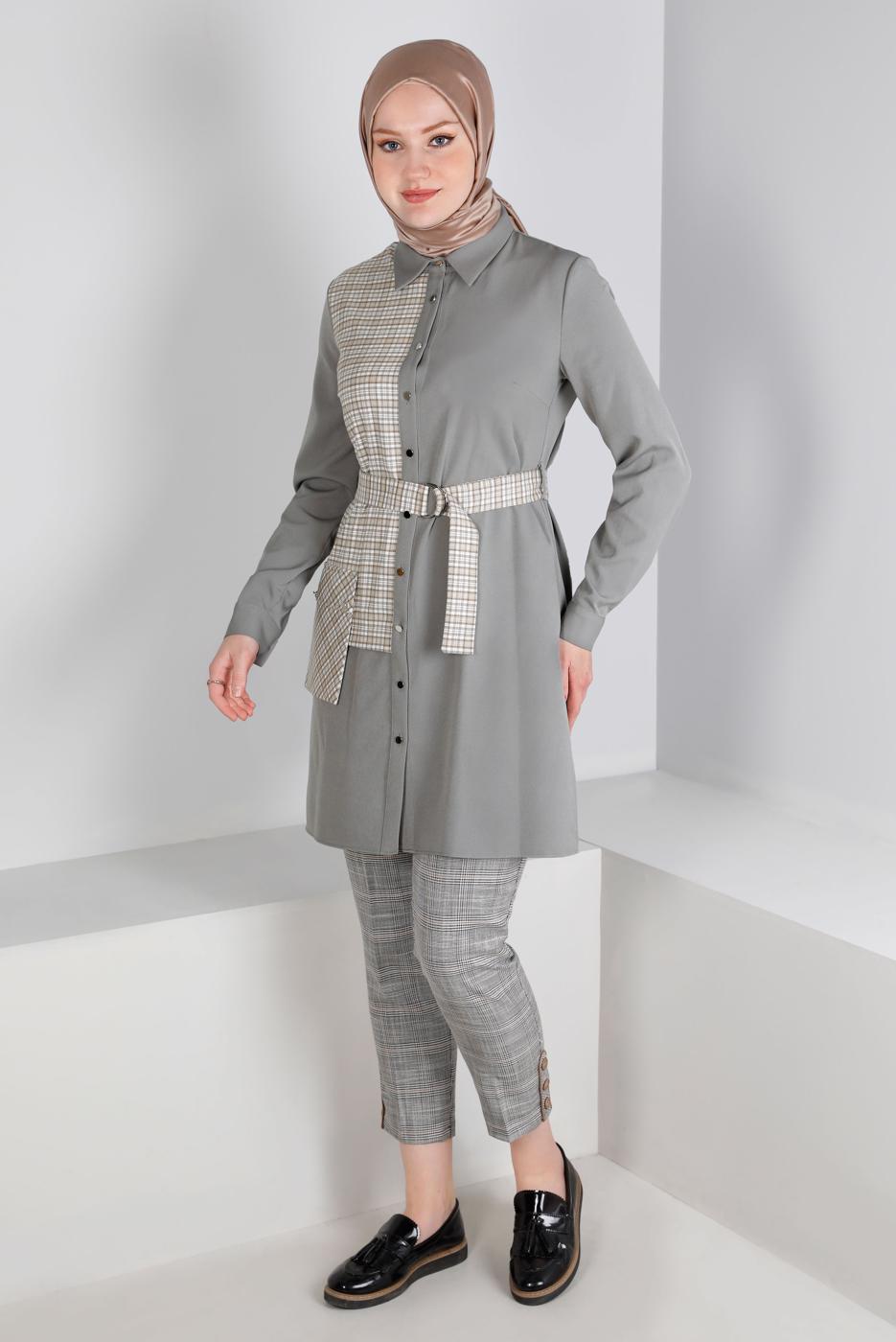 Vêtements hijab NOIR ALVINA PANTALON À MOTIFS À CARREAUX T 70448