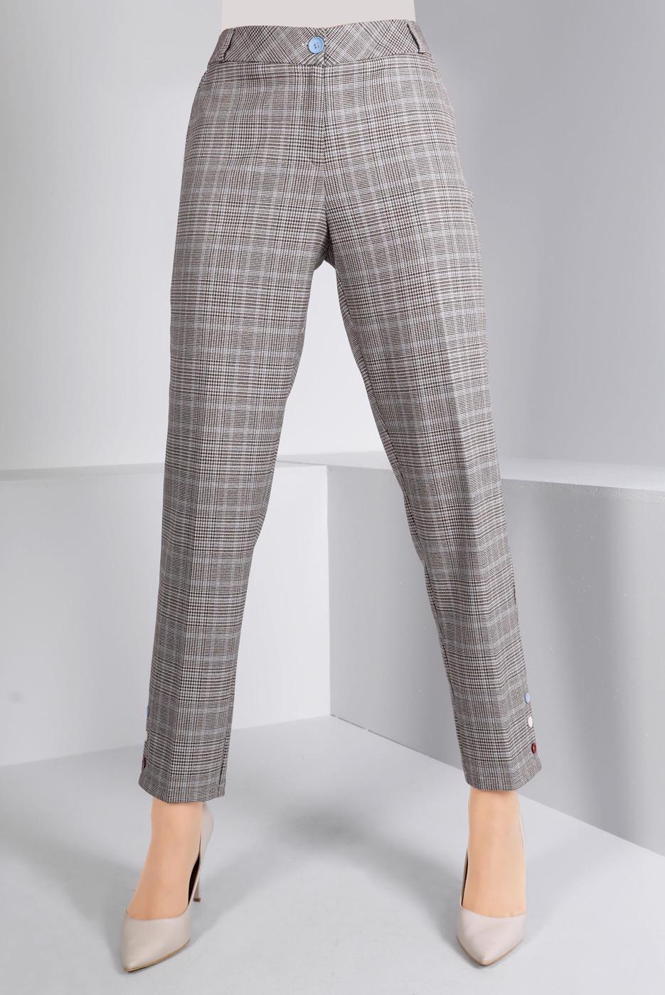 Hijab clothing BLUE ALVINA PLAID PATTERNED TROUSERS T 70467