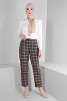 Hijab clothing BROWN ALVINA PLAID PATTERNED TROUSERS T 70476