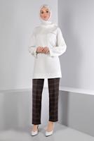 Hijab clothing MINK ALVINA PLAID PATTERNED TROUSERS T 70476
