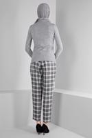 Hijab clothing BLACK ALVINA PLAID PATTERNED TROUSERS T 70476