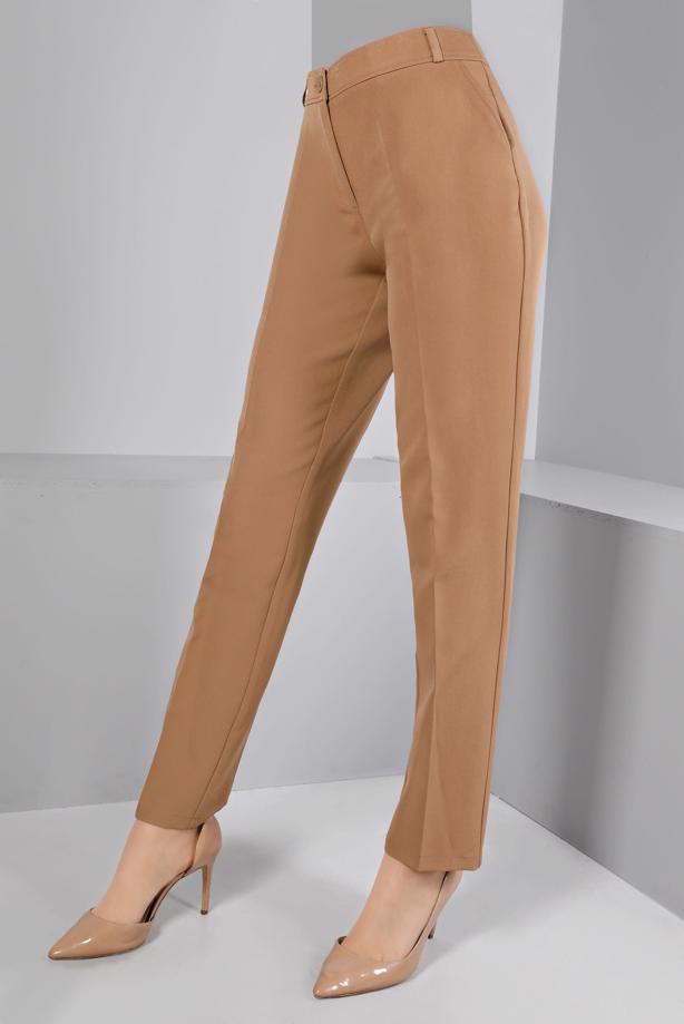 Tesettür giyim BEJ ALVİNA DAR PAÇA PANTOLON T 70477 - TRENDTESETTÜR