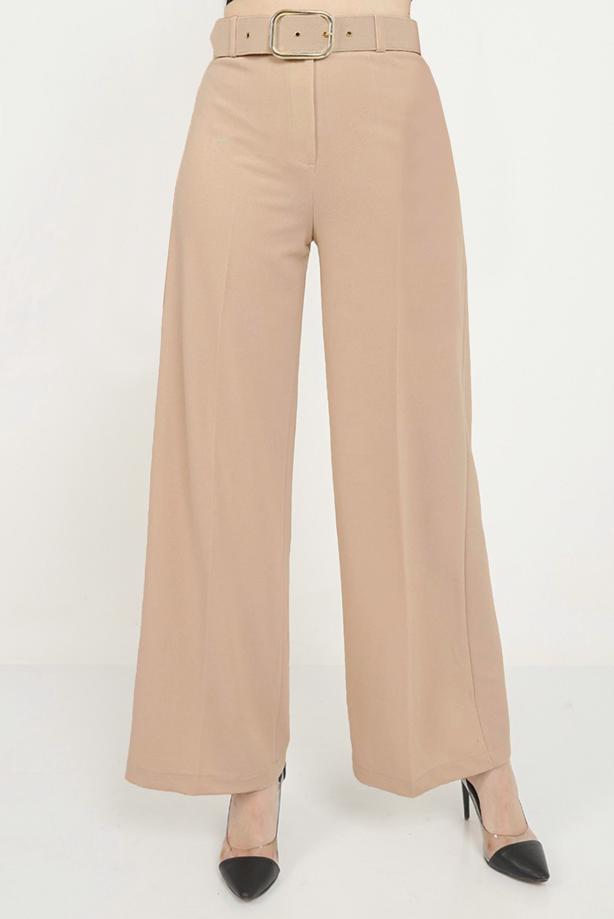 Tesettür giyim  KEMERLİ GENİŞ PAÇA PANTOLON 7988 - TRENDTESETTÜR