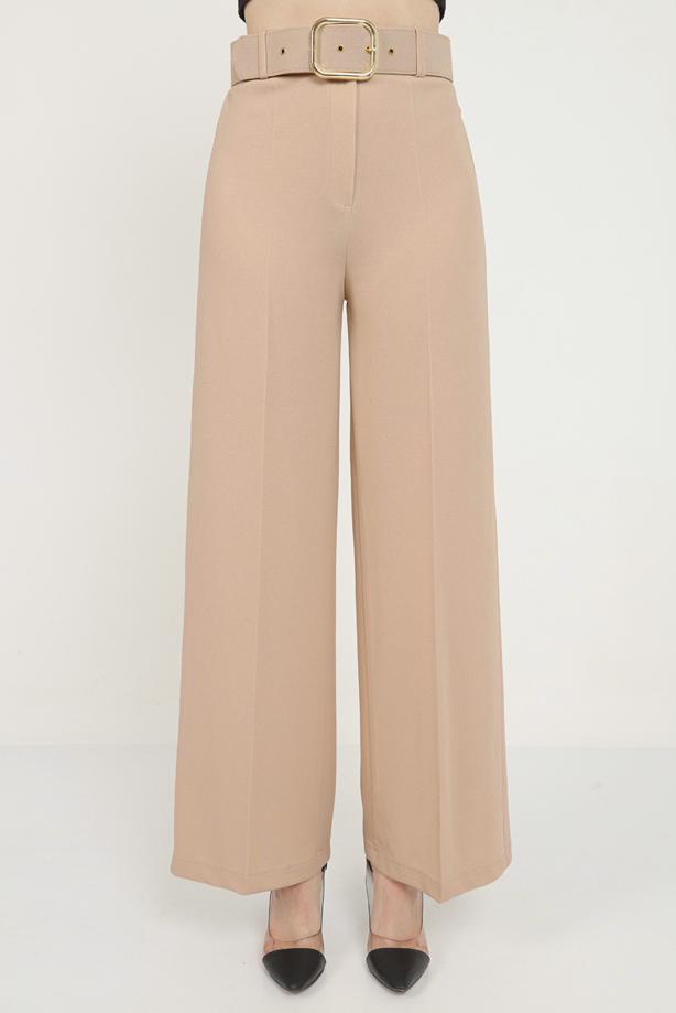 Tesettür giyim  KEMERLİ GENİŞ PAÇA PANTOLON 7988 - TRENDTESETTÜR