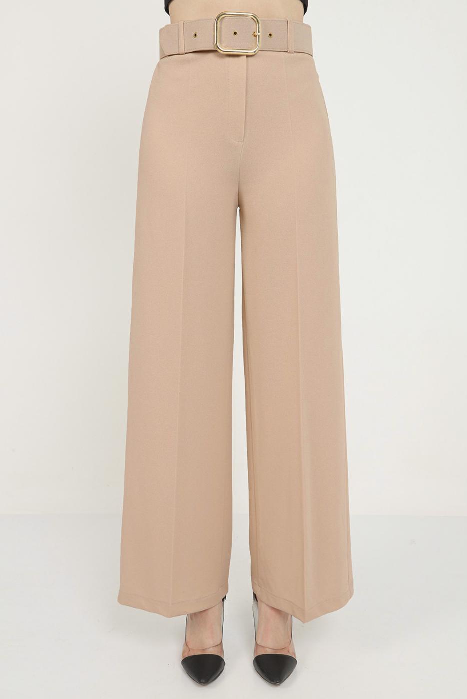 Vêtements hijab BRUN PANTALON LARGE AVEC CEINTURE 7988