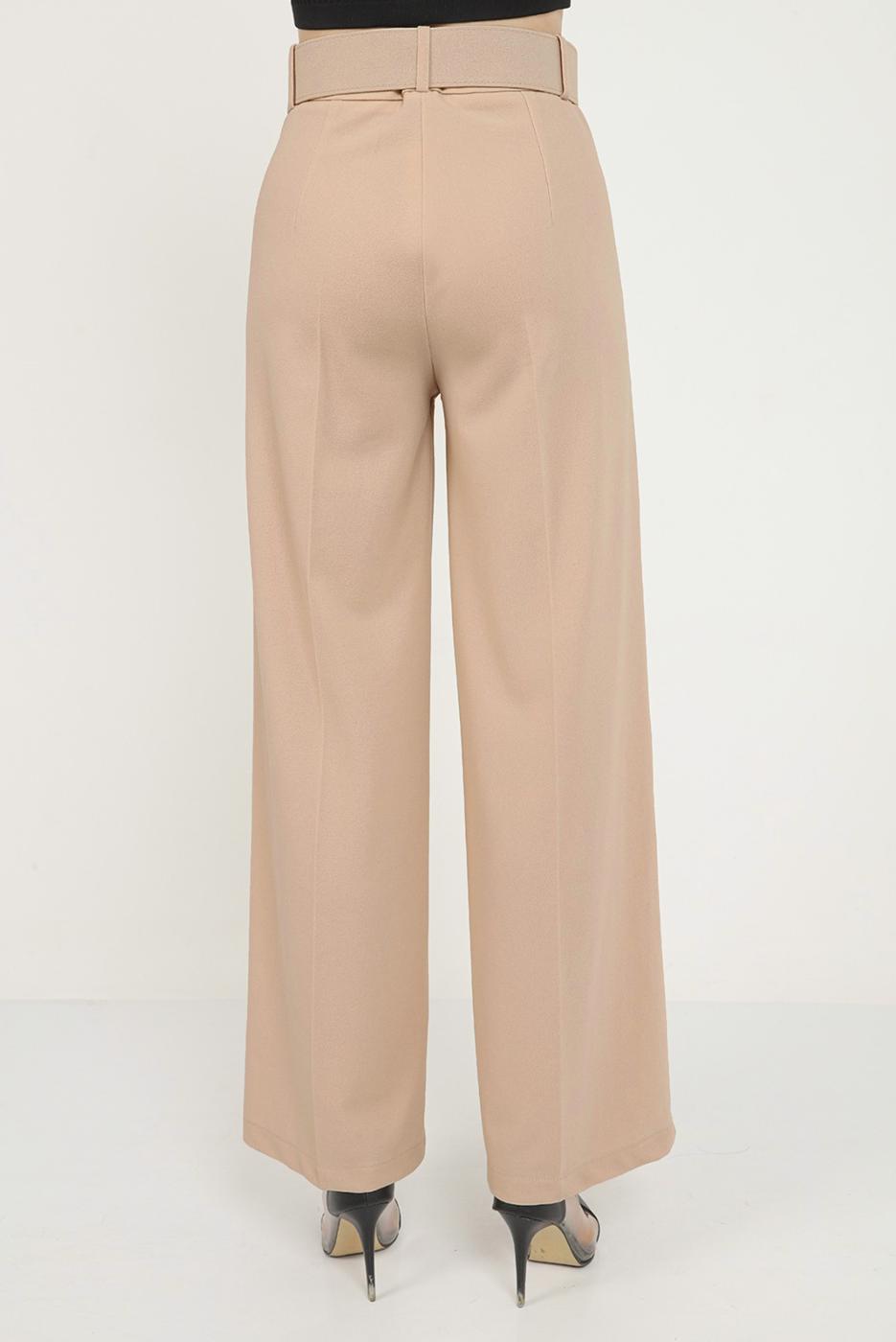 Vêtements hijab BRUN PANTALON LARGE AVEC CEINTURE 7988