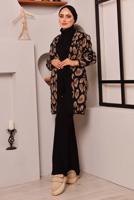 Tesettür giyim SİYAH BELİ LASTİKLİ TRİKO PANTOLON 8083