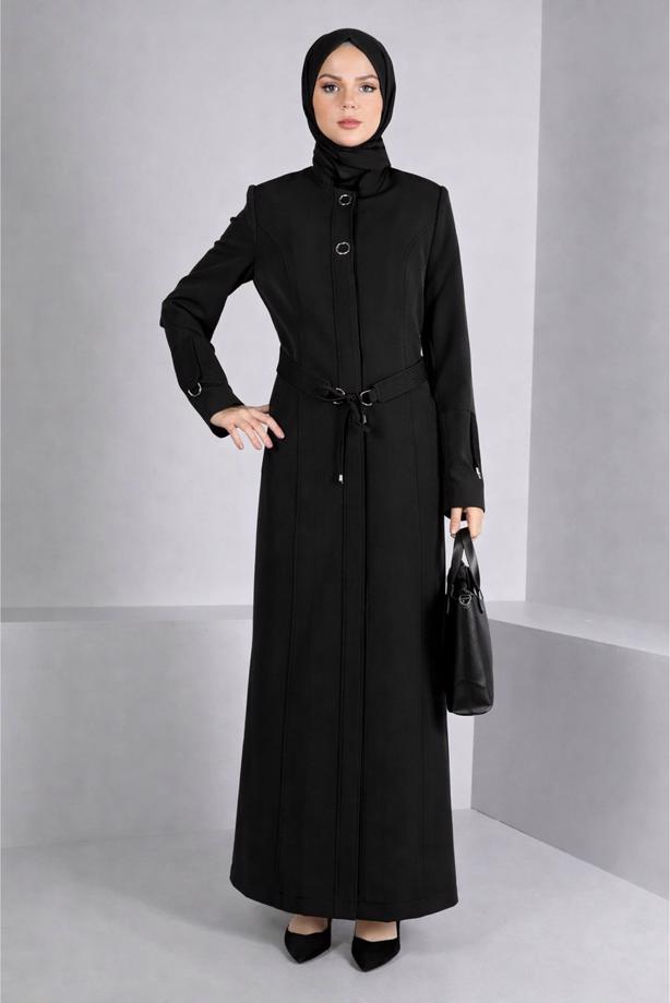 Tesettür giyim SİYAH T 10654 ALVİNA 44102 PARDESU 38/46 TEK40 - TRENDTESETTÜR