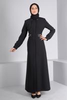 Tesettür giyim SİYAH T 10661 ALVİNA 44102 PARDESÜ 38/46 TEK42