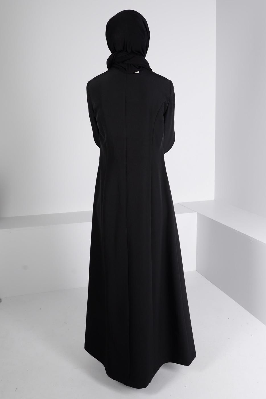 Tesettür giyim SİYAH T 10661 ALVİNA 44102 PARDESÜ 38/46 TEK42