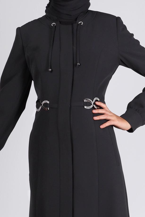 Tesettür giyim SİYAH T 10661 ALVİNA 44102 PARDESÜ 38/46 TEK42 - TRENDTESETTÜR