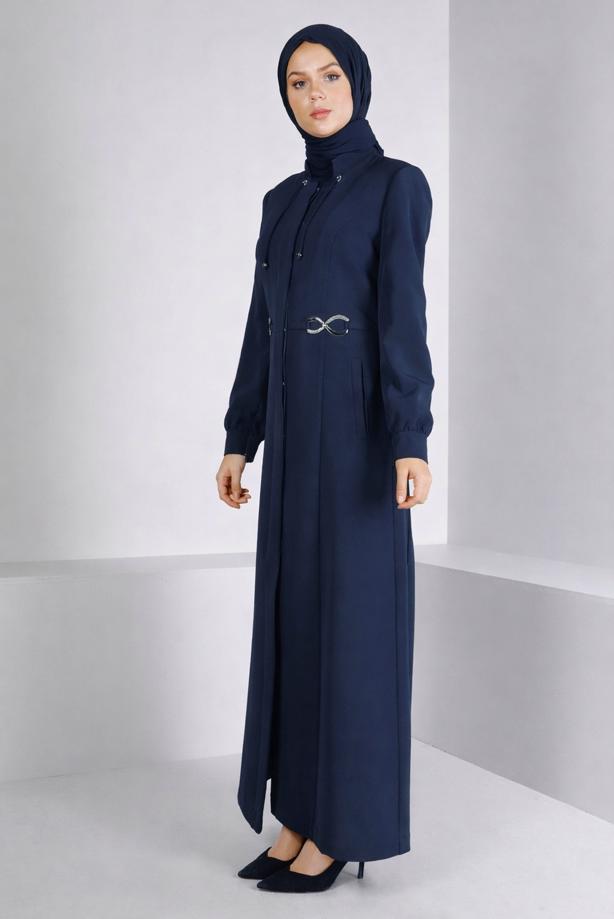 Tesettür giyim LACİVERT T 10661 ALVİNA 44102 PARDESÜ 38/46 TEK42 - TRENDTESETTÜR