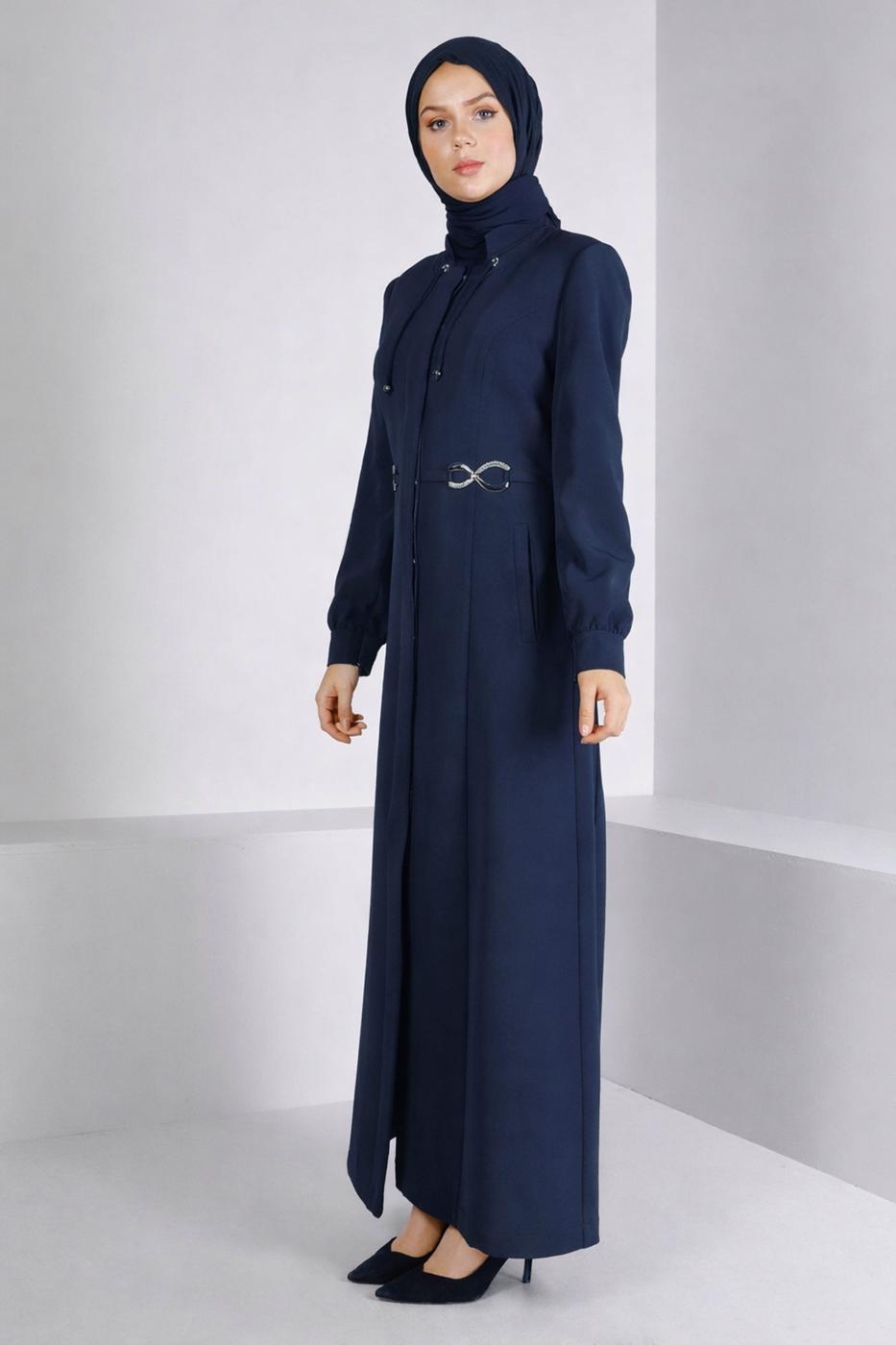 Tesettür giyim LACİVERT T 10661 ALVİNA 44102 PARDESÜ 38/46 TEK42