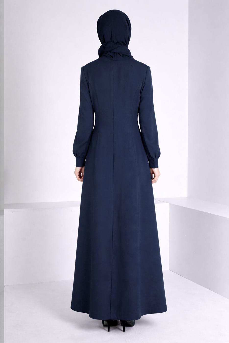 Tesettür giyim LACİVERT T 10661 ALVİNA 44102 PARDESÜ 38/46 TEK42