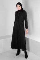 Tesettür giyim SİYAH T 10664 ALVİNA 44102 PARDESÜ 38/46 TEK42