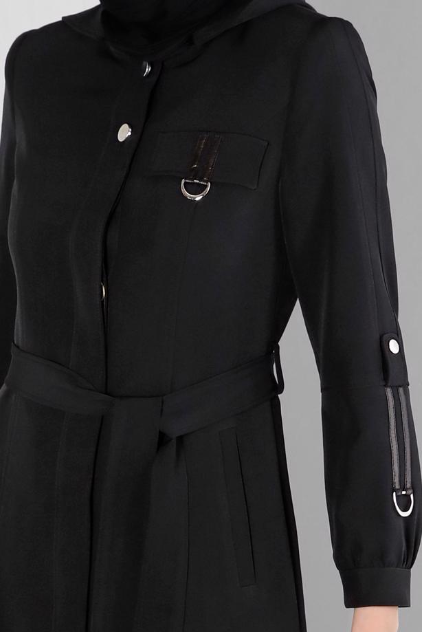 Tesettür giyim SİYAH T 10664 ALVİNA 44102 PARDESÜ 38/46 TEK42 - TRENDTESETTÜR